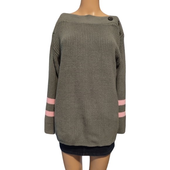Trendy 80's Style Button Shoulder Sweater Size M - Picture 3 of 9